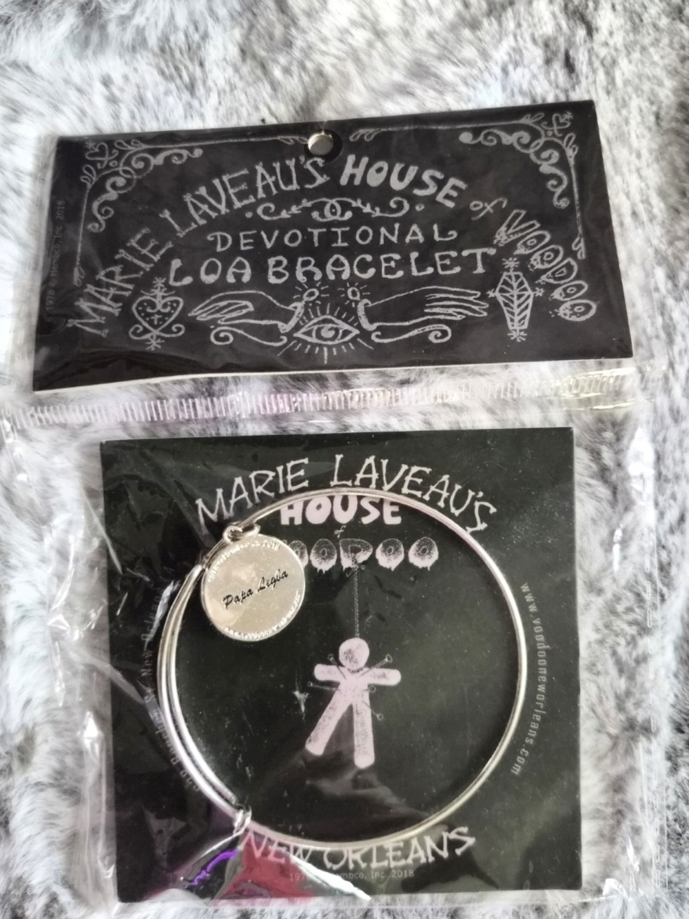 Marie Laveau Devotional Voodoo Bracelet - Silver Tone (Papa Legba)